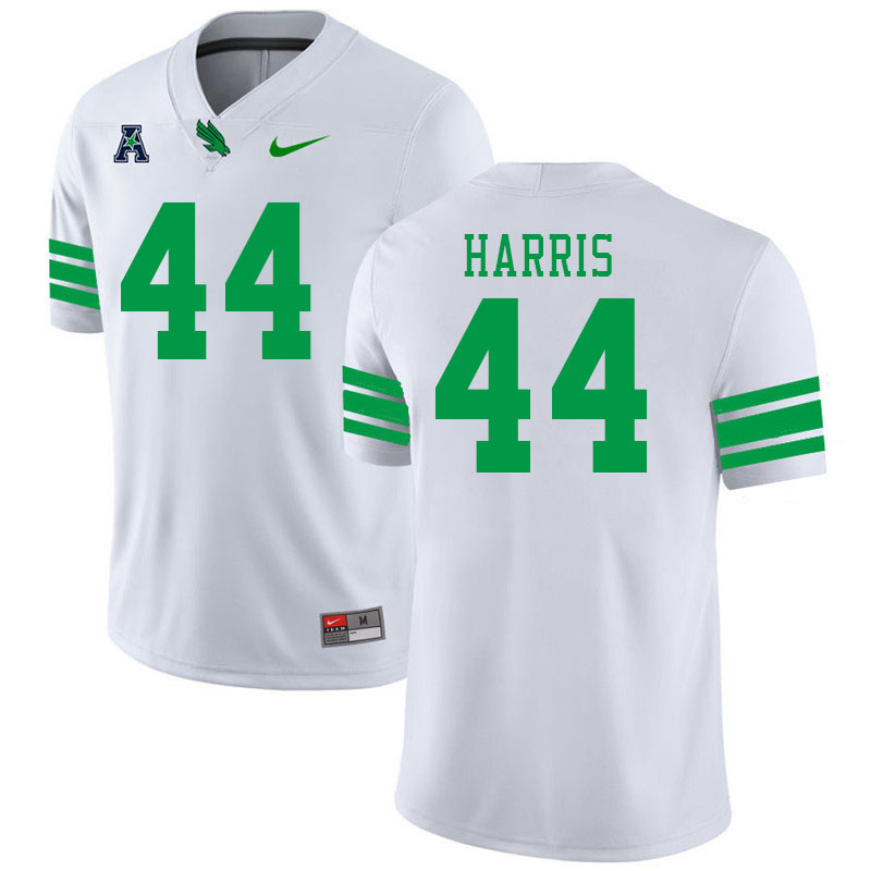 #44 Damashja Harris North Texas Mean Green College Football Jerseys Stitched-White